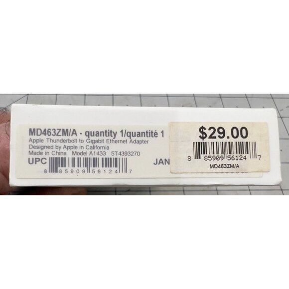 Apple Thunderbolt To Gigabit Ethernet Adapter Model A1433 NIB - Picture 4 of 6